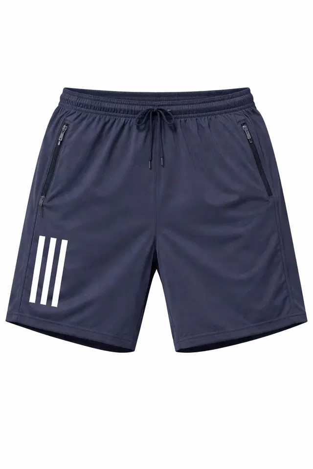 Polyester Printed Shorts for Men, Navy Blue (M)