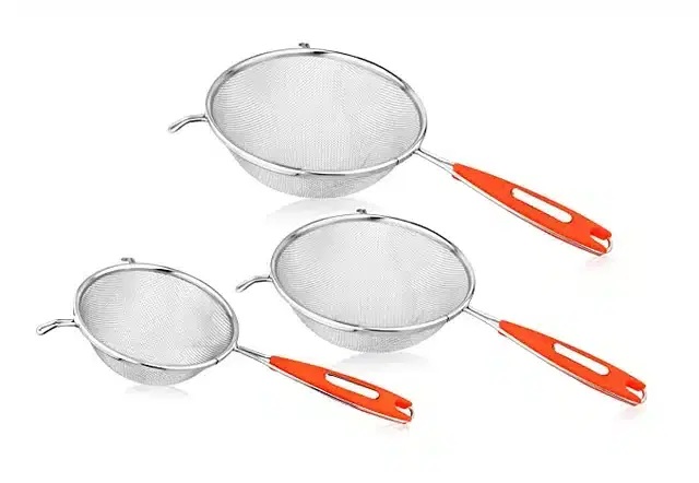 Combo Of Stainless Steel Soup, Juice, Milk & Tea Strainer For Kitchen, Pack Of 3, Multicolor, Free Size, B71