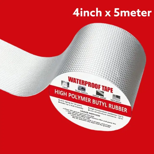 Aluminium Single Sided Self Adhesive Tape, Silver, 5 m