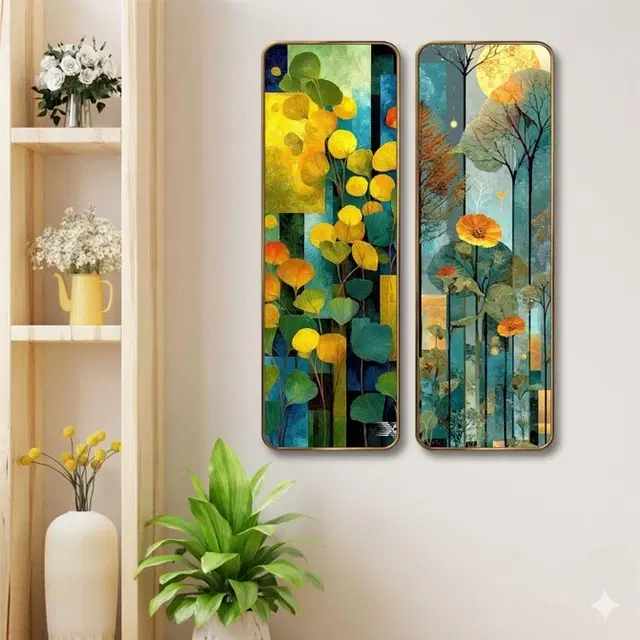 Kc Arts Uv Coated Forest Wall Art Wall Hanging 6x18in Pack Of 2