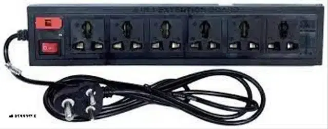 Plastic Universal Surge Protector, Black