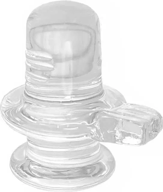 Shopeleven Crystal Clear Shivling Statue, Pack Of 1, 6.5 Cm, KT-14