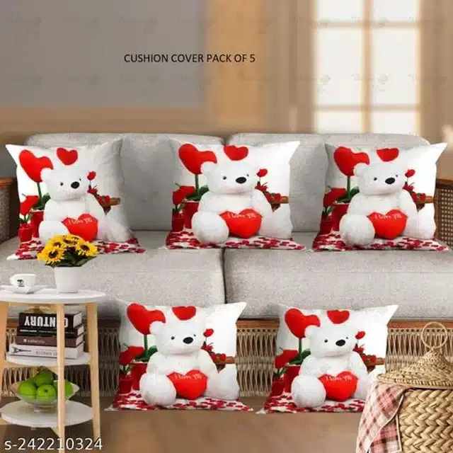 Cushion Cover for Home, Multicolor, 16x16 inches, Pack of 5