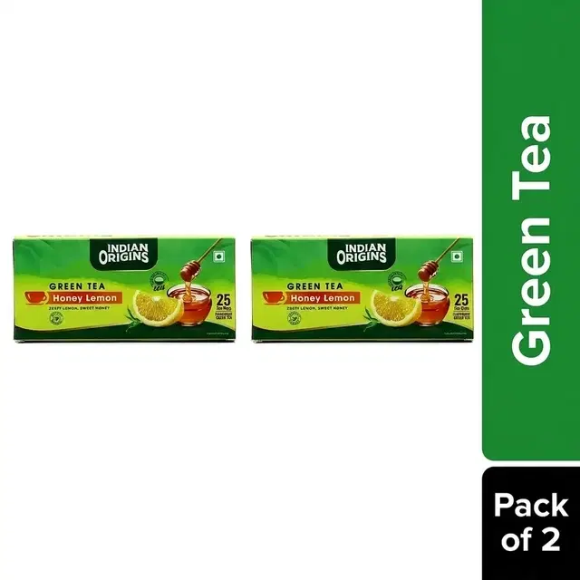 Indian Origins Green Tea Honey & Lemon - 2X25 Pcs (Pack of 2)