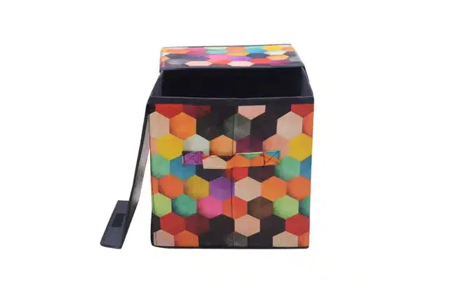 PVC Printed Multipurpose Partitioned Storage Box, Multicolor