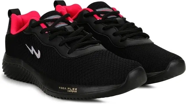 Campus Lisa Sports Shoes for Women, Black & Red (5)