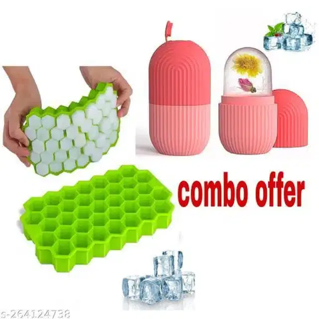 Silicone Ice Cube Moulds, Multicolor, Set of 2