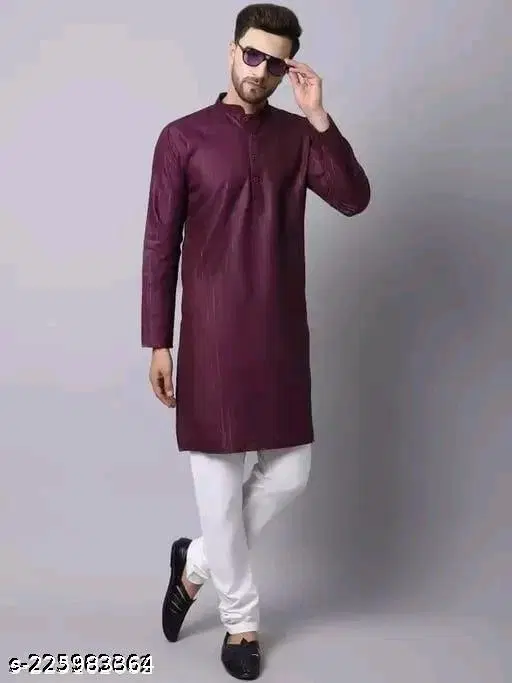 Kurta for Men (Maroon, M)