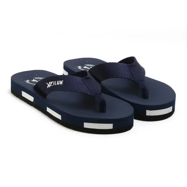 Solid Flip-flops for Men (Navy Blue, 6)