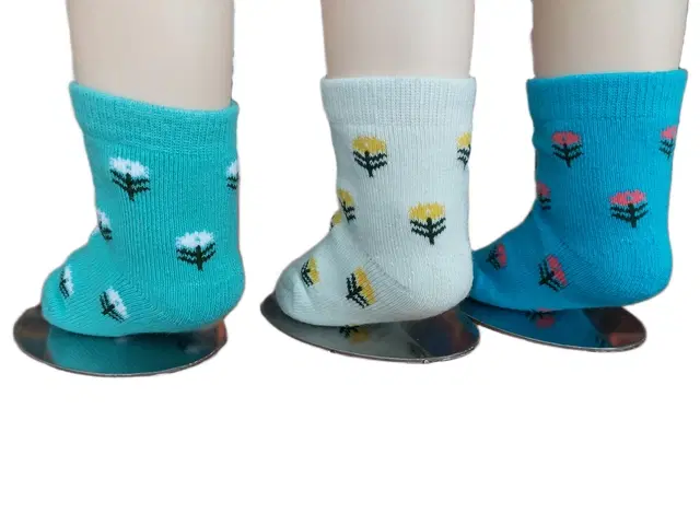 Cotton Spandex Ankle Length Socks for Kids INF-T-130, Pack of 3, Muticolor