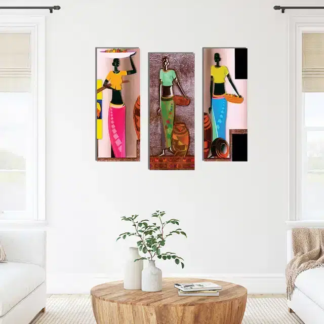 Wooden Wall Paintings, Set of 1, Multicolor, 18x15 Inches