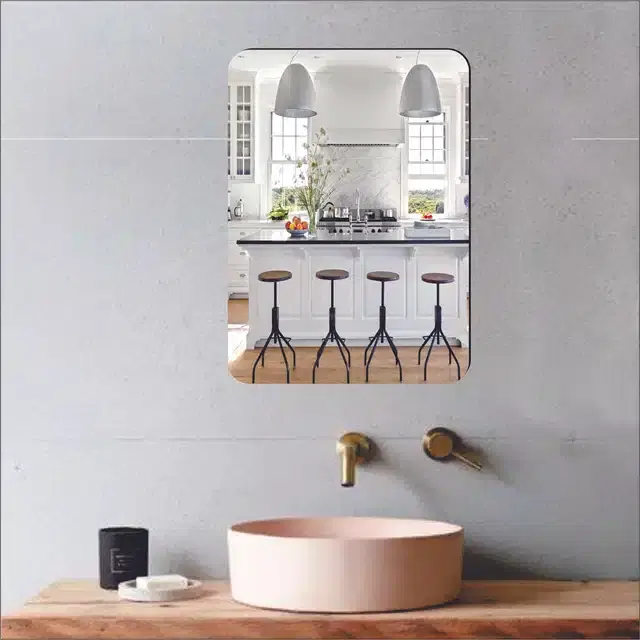 Acrylic Wall Mirror Stickers, Silver, 20x30 cm
