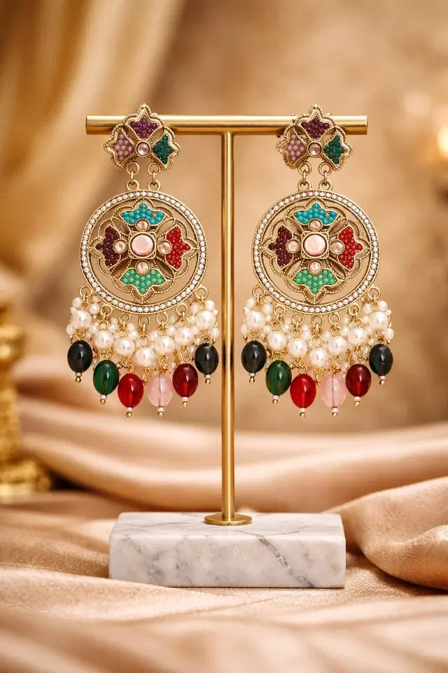 Alloy Earrings for Women & Girls, Multicolour