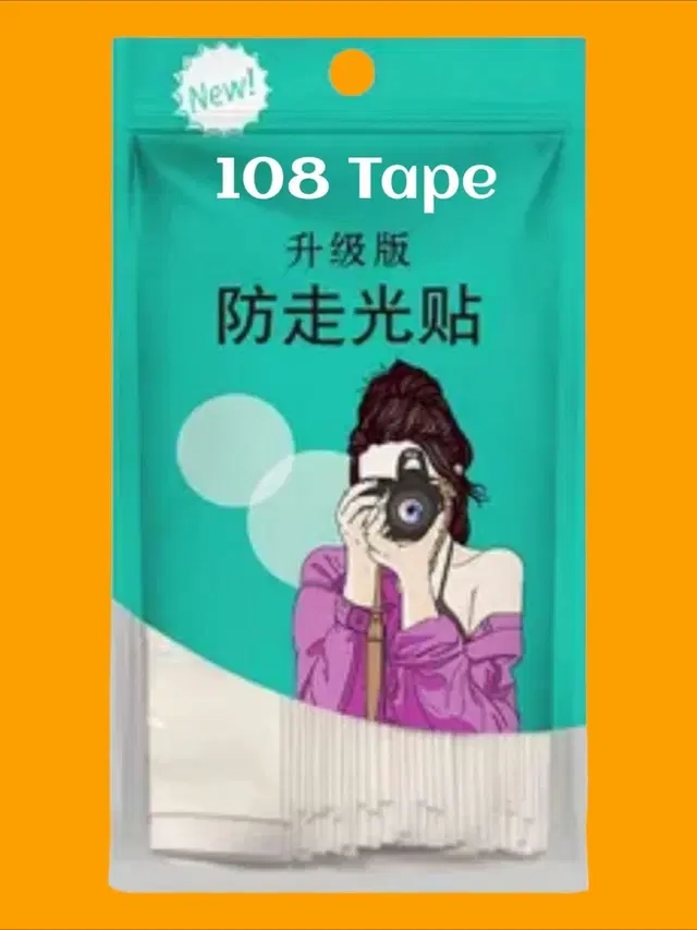 Acrylic Film Clothing 108 Double Sided Tape Strips, Transparent, Set of 1