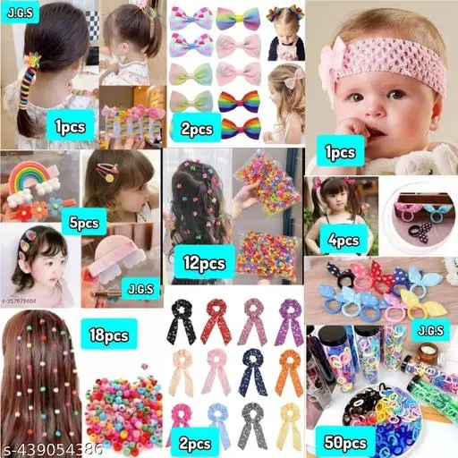 Set of 95 pcs Hair Accessories Combo for Women (Pink)