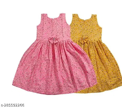 Pack of 2 Frocks for Girls (Pink, 8-9 Years)