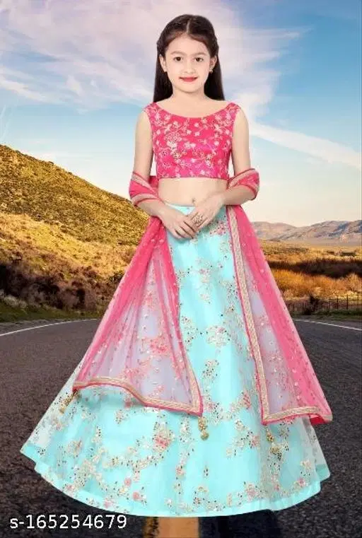 Lehenga Choli for Girls (Pink, 10-11 Years)