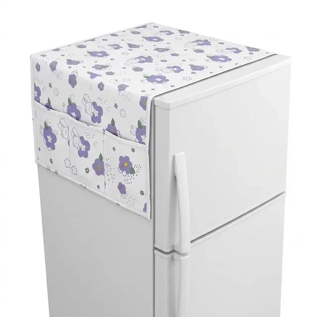 Floral Purple Dust Proof fridge top cover