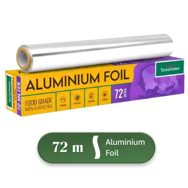 TerraHome Aluminium Foil 72m [With in-built Cutter]