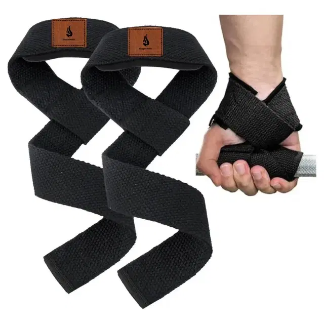 Weight Lifting Straps (Black, Pack of 2)
