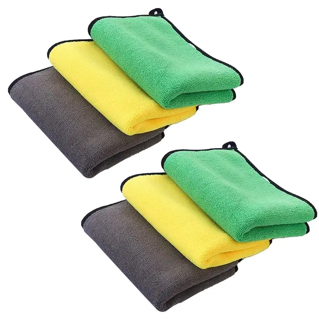 Neekshaa Microfiber Towel, Multicolor, 40x40 cm, Pack of 6