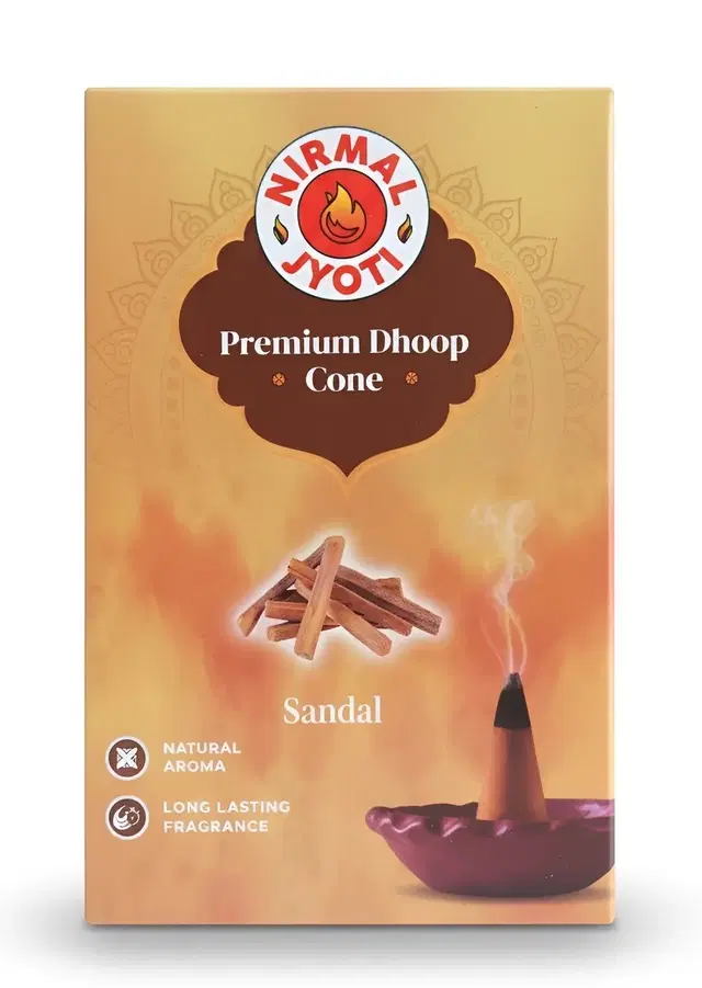 Nirmal Jyoti Sandal Dry Cone Dhoop 10 pcs