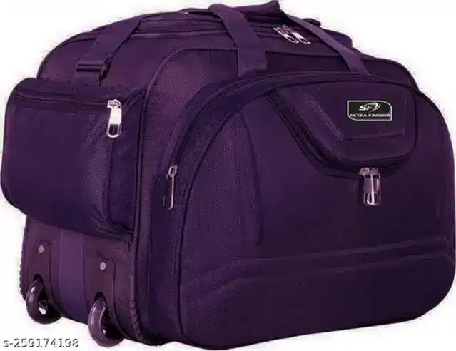Polyester Strolley Duffel Bag, Purple, 23x15x14 inches