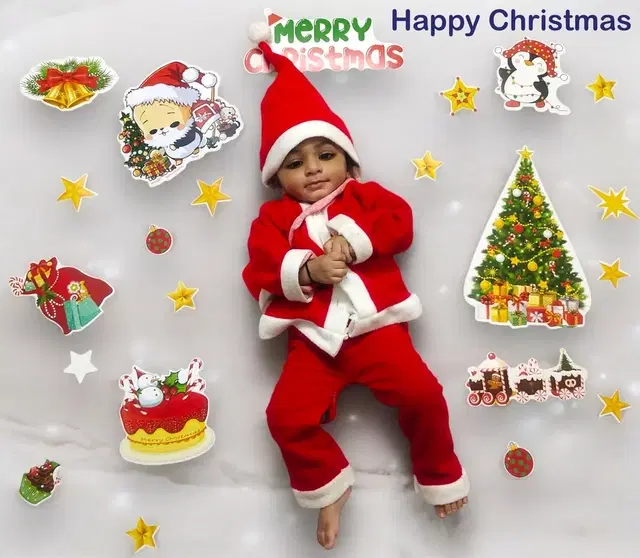 TodFod Christmas Baby Photoshoot Cards Xmas Theme Baby Props
