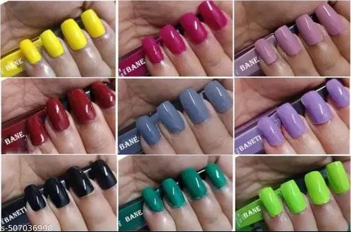 Banetion Matte Nail Polish, Multicolor, Pack of 9