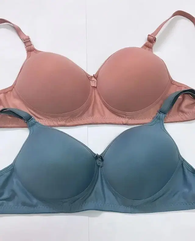 Cotton Blend Padded Solid Bras for Women, Pink & Blue, Pack of 2 (32)