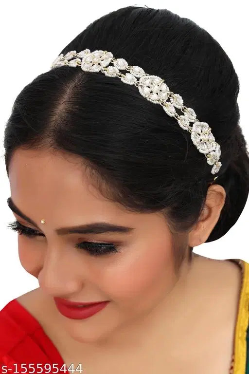 Rajputi Sheeshpatti for Women (White, Free Size)