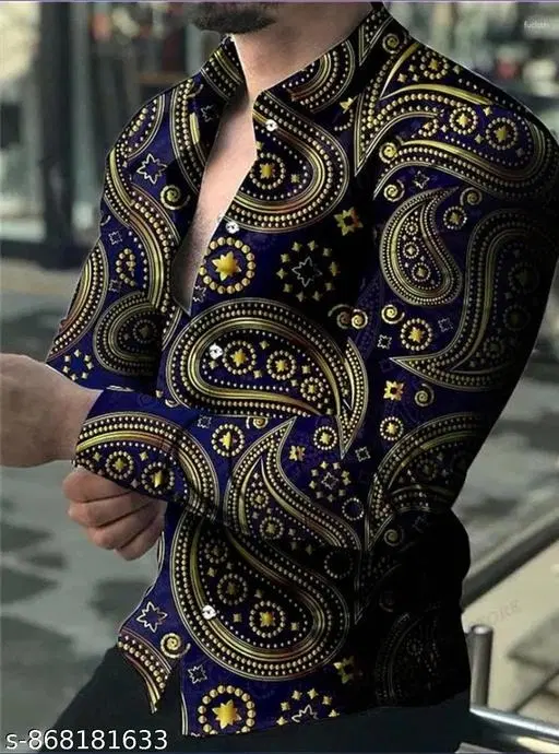 Casual Shirts for Men (Blue, S)