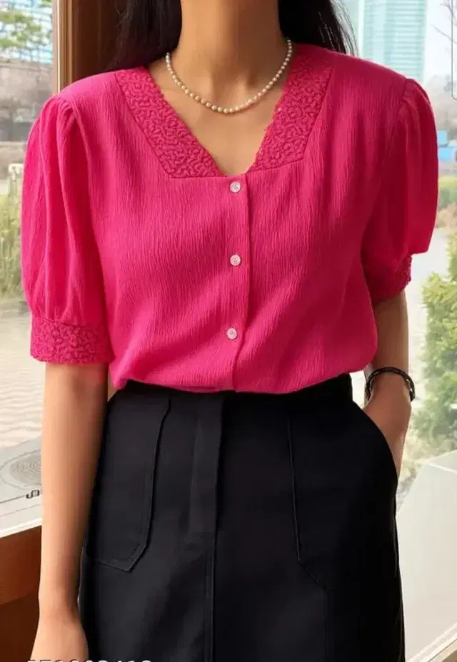 Cotton Blend Solid Top for Women, Pink (S)