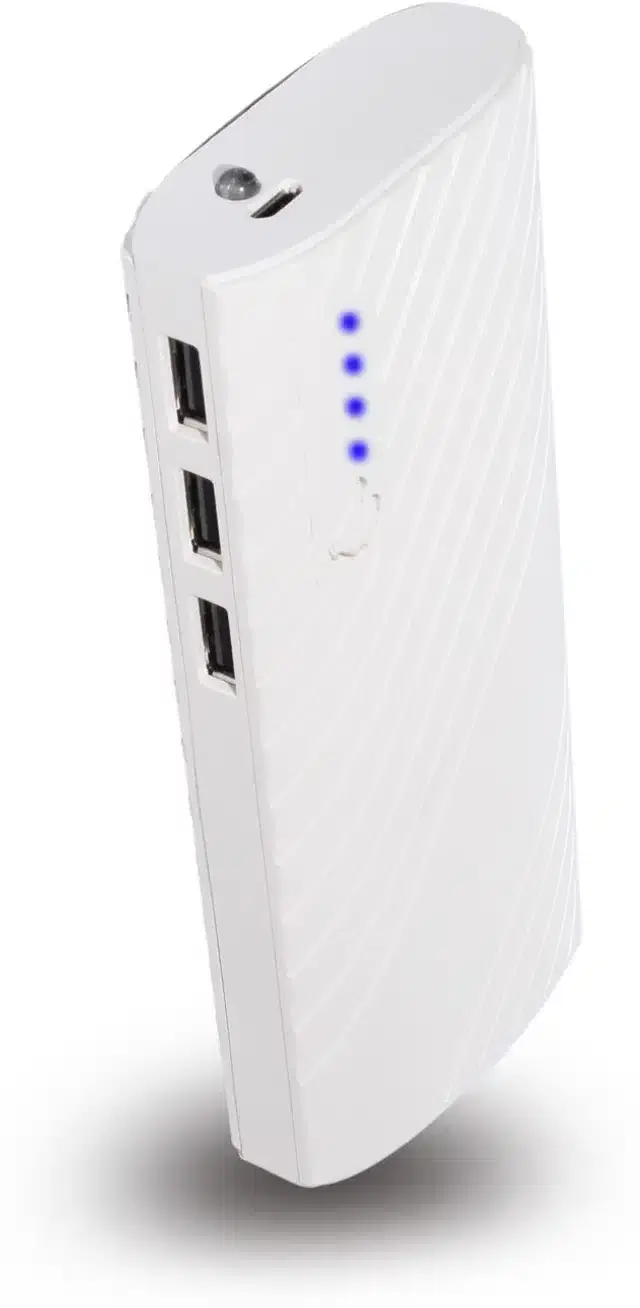 Portable Inbuilt Cables Power Bank, White, 20000 mah