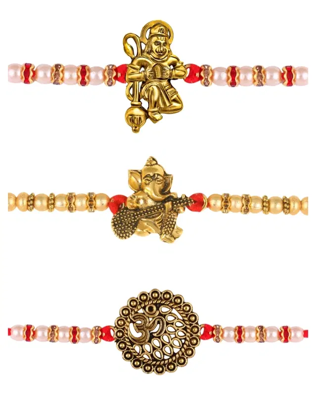 Designer Rakhi for Rakshabandhan, Multicolor, Pack of 3
