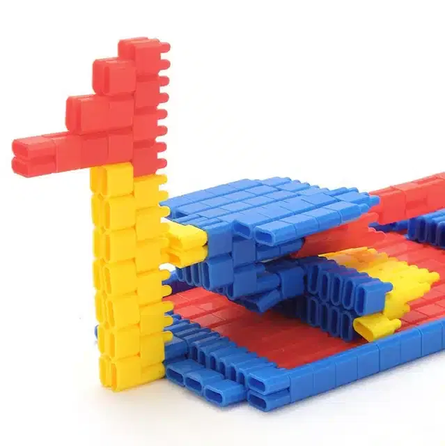 Plastic Educational Bullet 200 Pcs Building Blocks Toy Set for Kids, Multicolor