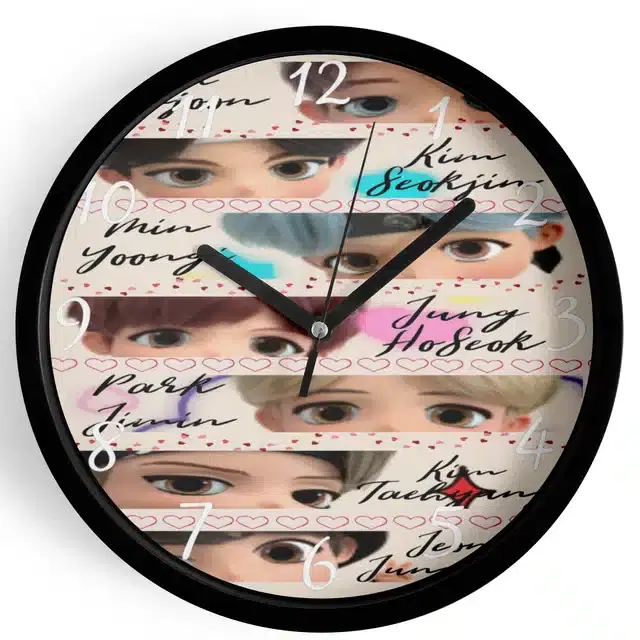 HD Printed Plastic Wall Clock, Multicolor, 10x10 Inches