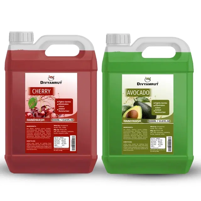 Divyamrut Cherry & Avocado Liquid Hand Wash, 1000 ml, Pack of 2