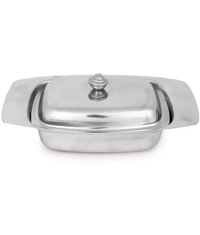 Dynore Butter dish Stainless Steel Serving Bowl 250 ml Silver,  Set of 1