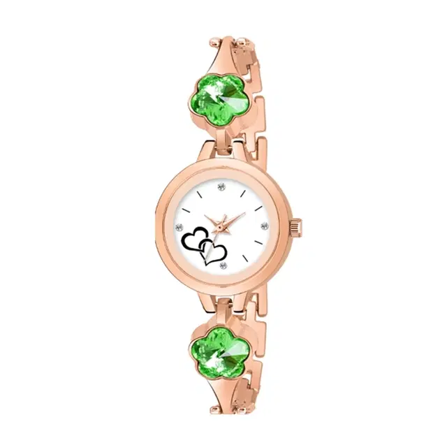 Round Dial Analog Watch for Women, Rose Gold