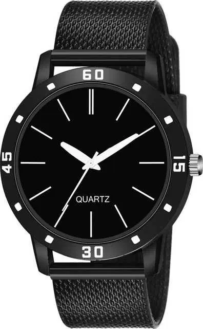 Casual PU Analog Watch For Men (Black) (MP-668)