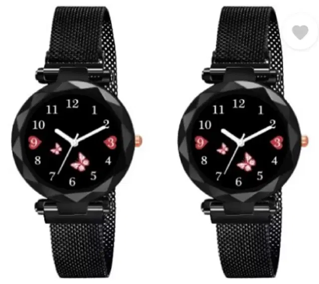 Analog Watch for Women & Girls, Pack of 2 (Multicolor)