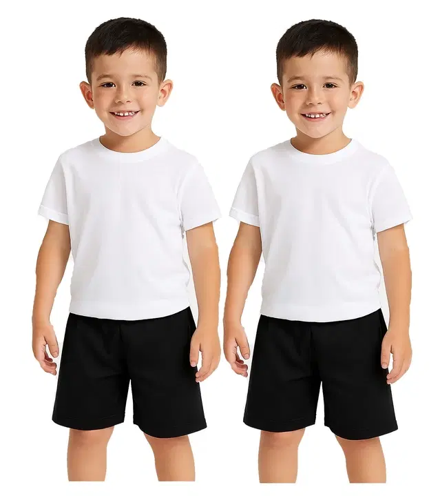 Cotton Shorts for Boys, White, Pack of 2 (11-12 Years)