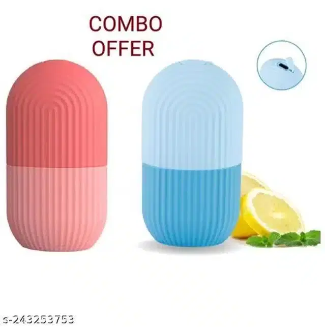 Face Ice Roller For Women, Pink & Blue, Pack Of 2