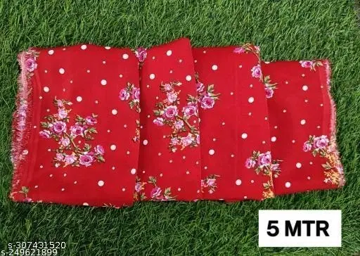 Kurti Fabric for Women (Red, Un Stitched)