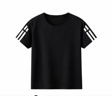 Solid Polyester T-Shirt for Boys (Black, 7-8 Years)