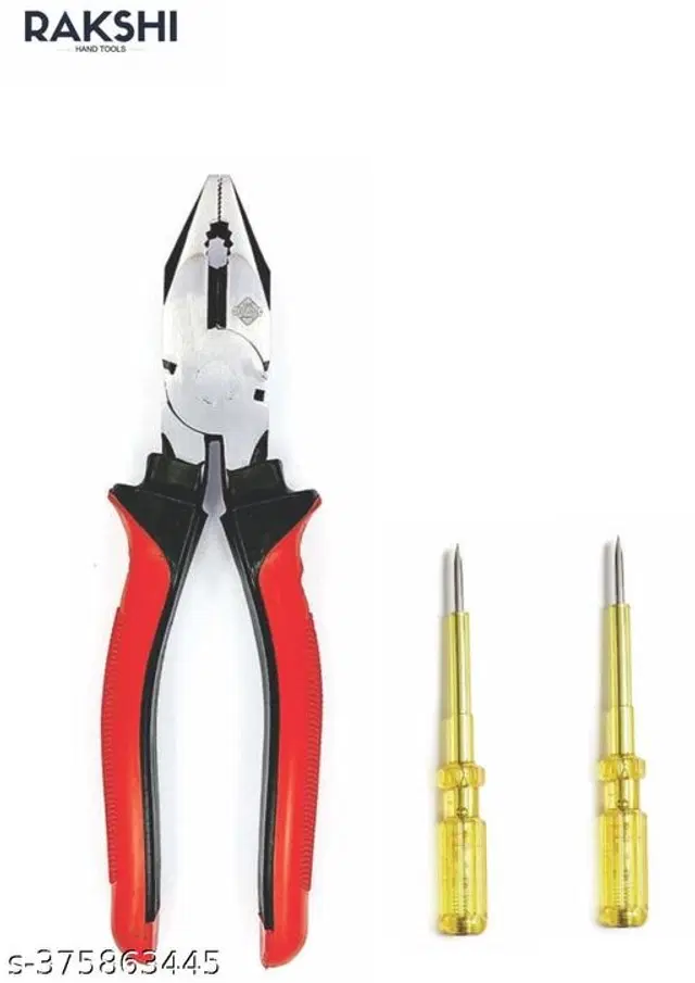 Stainless Steel Cutting Plier with 2 Pcs Line Tester, Multicolor, Set of 2