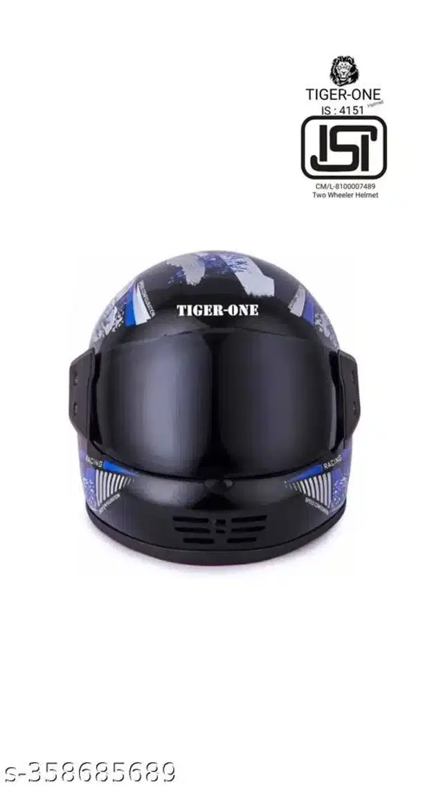 Full Face Helmet for Men & Women, Black & Blue