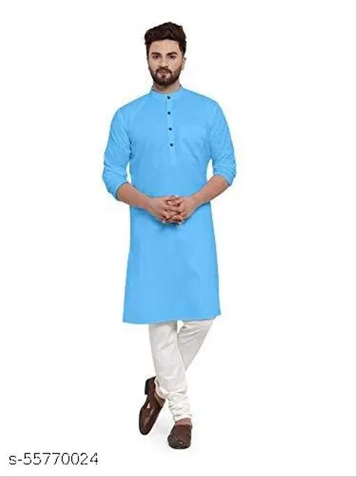Kurta for Men (Aqua Blue, S)