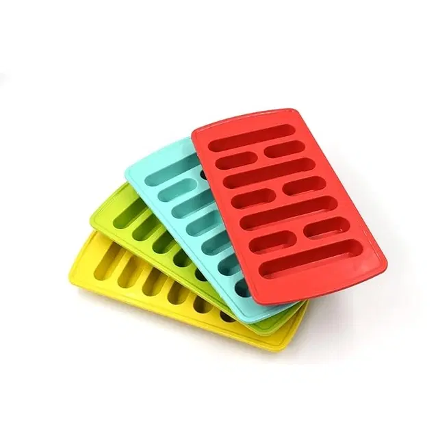 Plastic Ice Cube Tray, Multicolor, Pack of 4